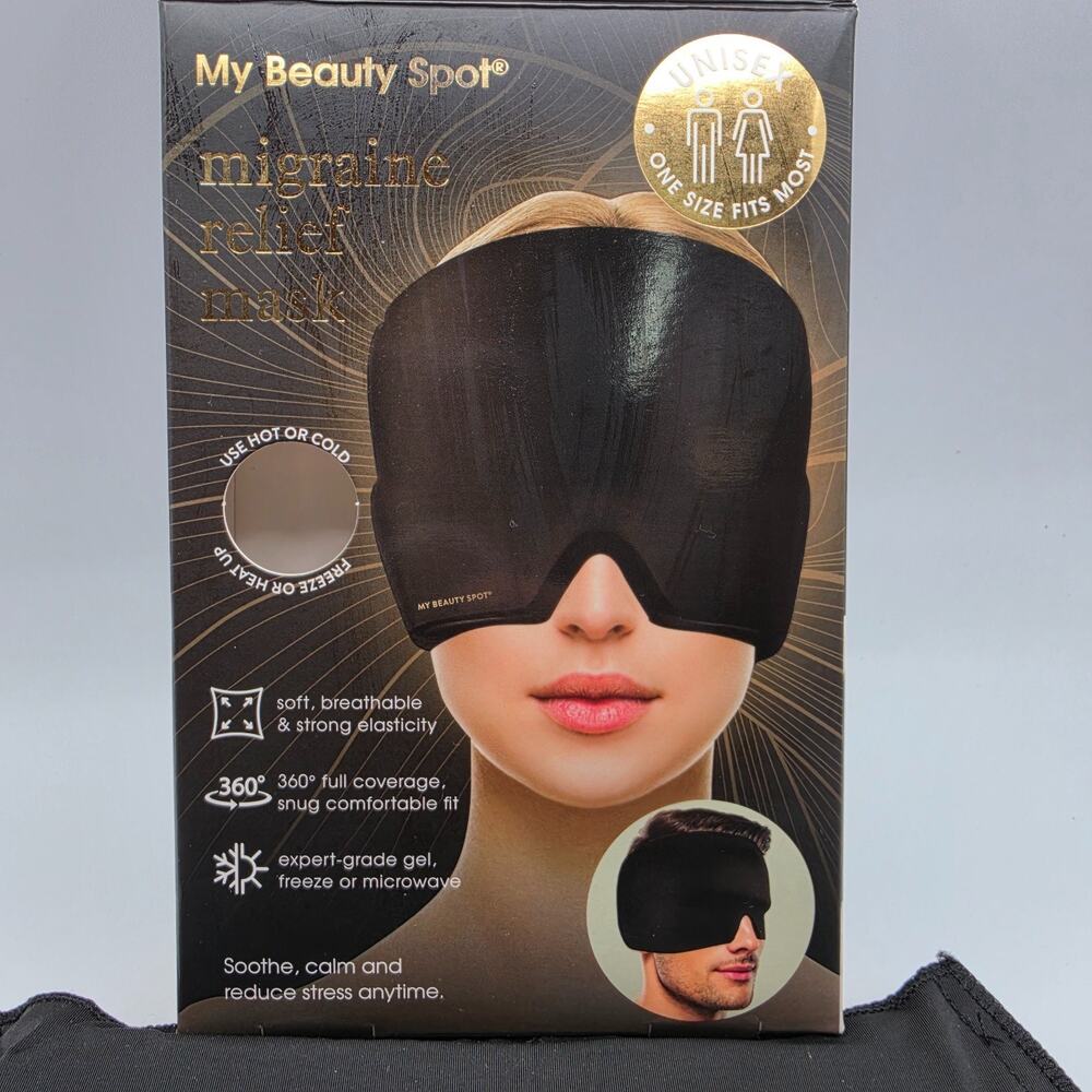 My Beauty Spot Migraine Relief Mask Hot Cold Gel Head Wrap Black Unisex One Size